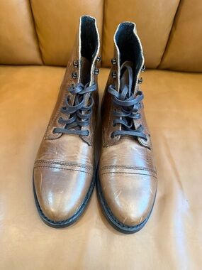 Women's Thursday Brown Lace-Up Leather Boots